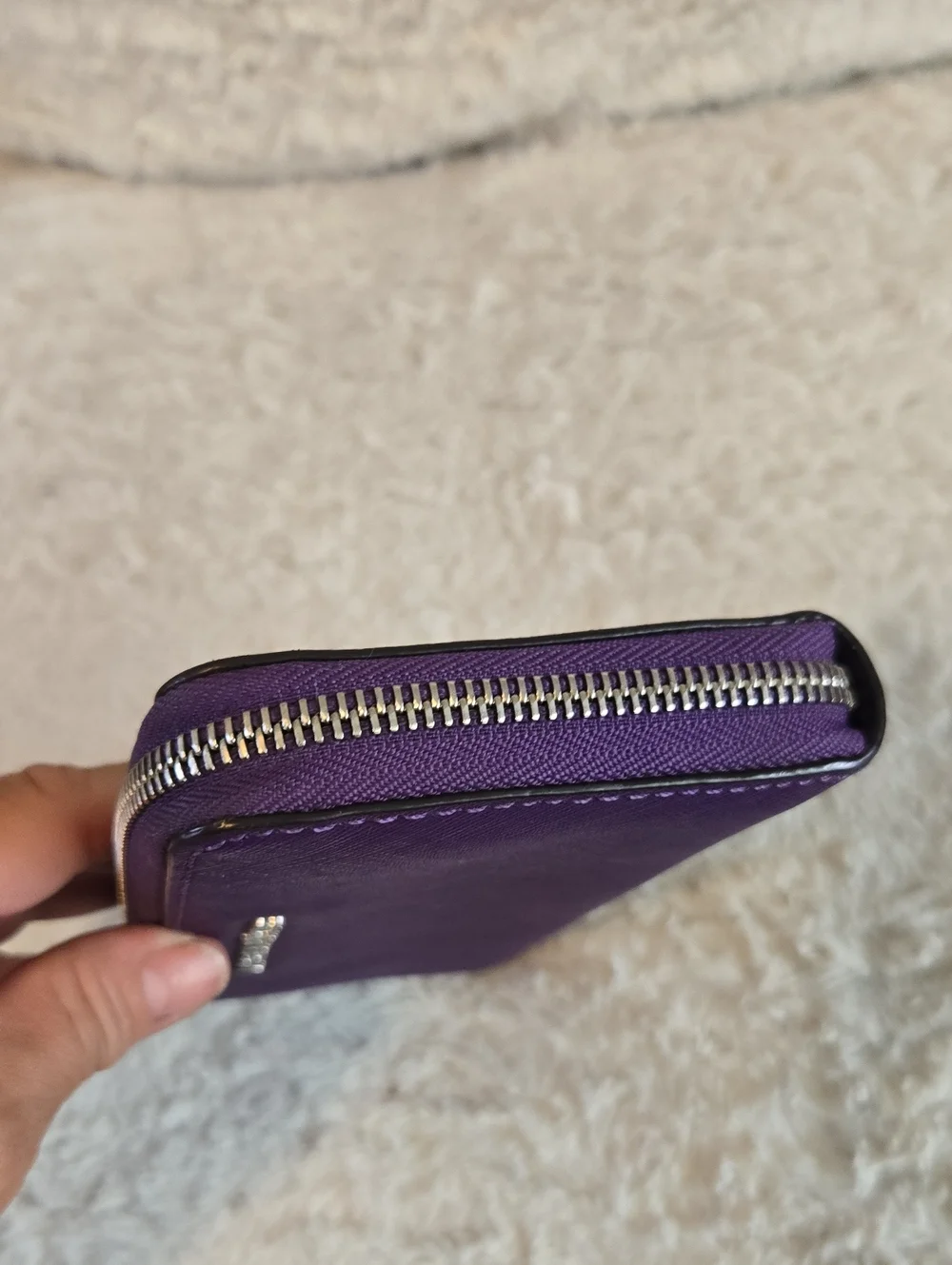 MICHAEL KORS Purple Saffiano Zip-Around Wallet